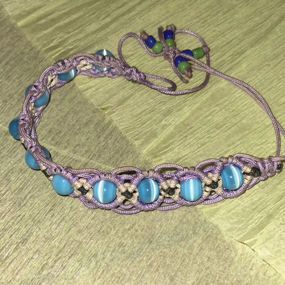 Two crochet bracelets